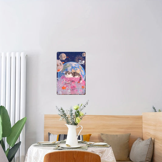 Dreamweaver Kitten Tin Painting: A World of Comfort in Crystal Pink