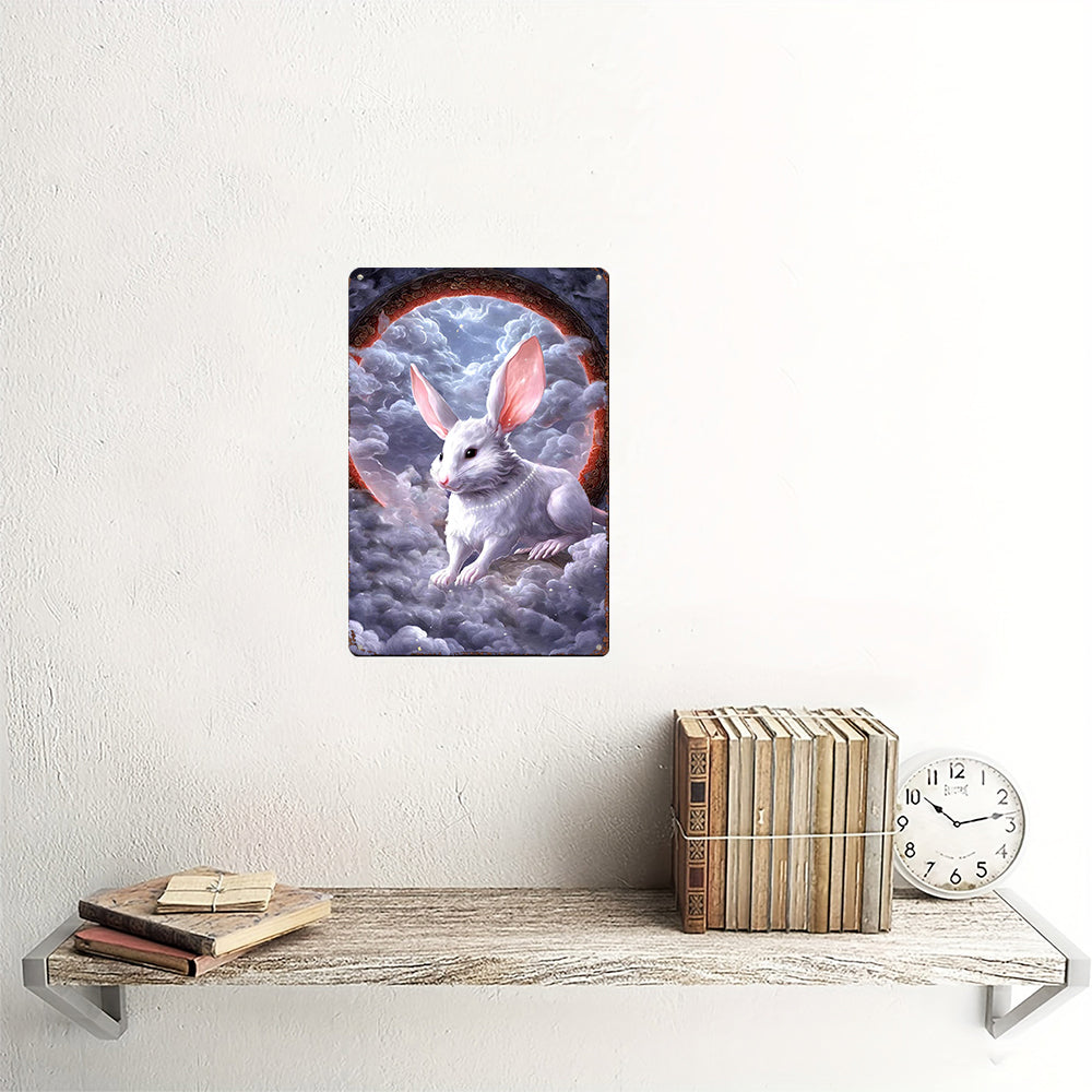 Mythical Huan Beast Metal Art Print - Three-Legged Guardian from Shan Hai Jing
