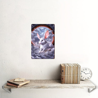 Mythical Huan Beast Metal Art Print - Three-Legged Guardian from Shan Hai Jing