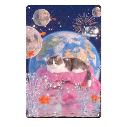Dreamweaver Kitten Tin Painting: A World of Comfort in Crystal Pink