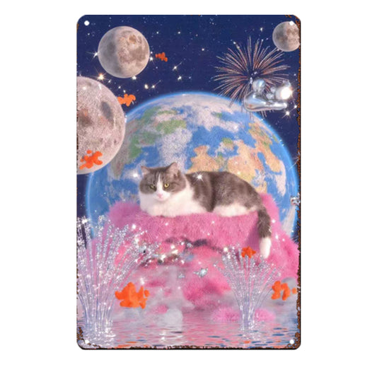 Dreamweaver Kitten Tin Painting: A World of Comfort in Crystal Pink