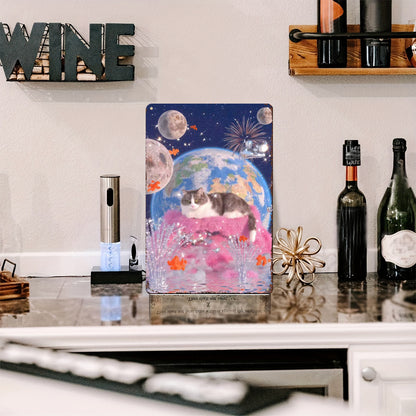 Dreamweaver Kitten Tin Painting: A World of Comfort in Crystal Pink