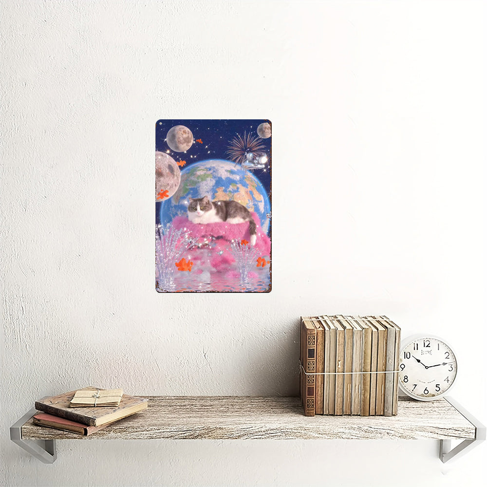 Dreamweaver Kitten Tin Painting: A World of Comfort in Crystal Pink